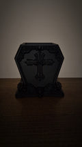 Coffin pen/makeup brush holder