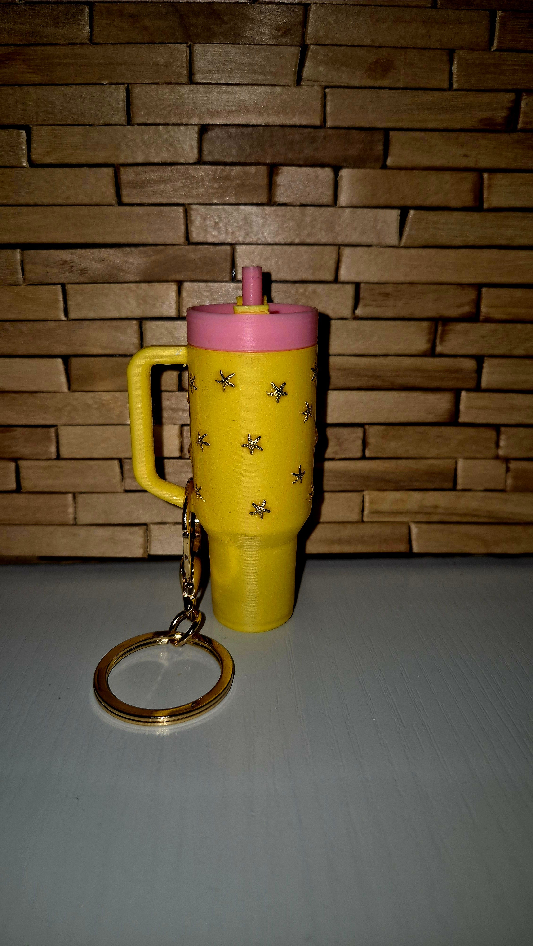 Bedazzled Starfish Keychain Tumbler